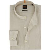 Hugo Boss - Long Sleeve Shirt - Beige - Linnen - Regular Fit