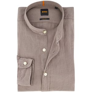 Hugo Boss - Elegant - Overhemd - Grijs - Linnen