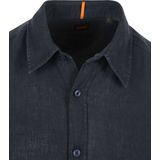 BOSS Orange Overhemd Lange Mouw - Blauw - Casual Linnen