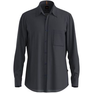 BOSS Orange Overhemd Lange Mouw - Blauw - Casual Linnen