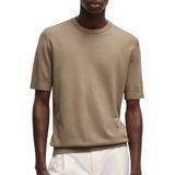 HUGO T-shirt - Viscosemix - Recht Model - Ronde Hals - Labelstitching