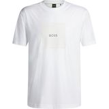 Hugo Boss - T-shirt - Wit - Katoen - Rechte Pasvorm