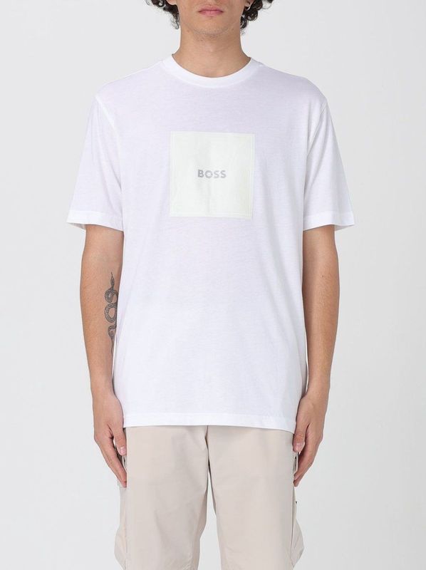 Hugo Boss - T-shirt - Wit - Katoen - Rechte Pasvorm