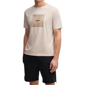 Boss - T-shirt - Beige - Katoen