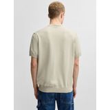 BOSS Knitted T-shirt Kanache Ecru - Größe XL