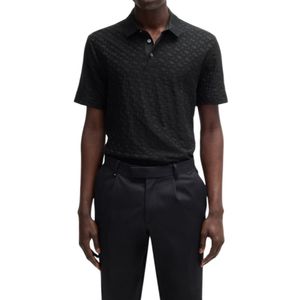 Hugo - Monogram Jacquard - Polo Shirt - Zwart - 100% Katoen