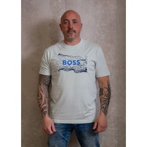 Boss - T-shirt - Groen - Katoen