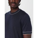 BOSS - Sweatshirt - Linnenmix - Regular Fit - Constrastranden