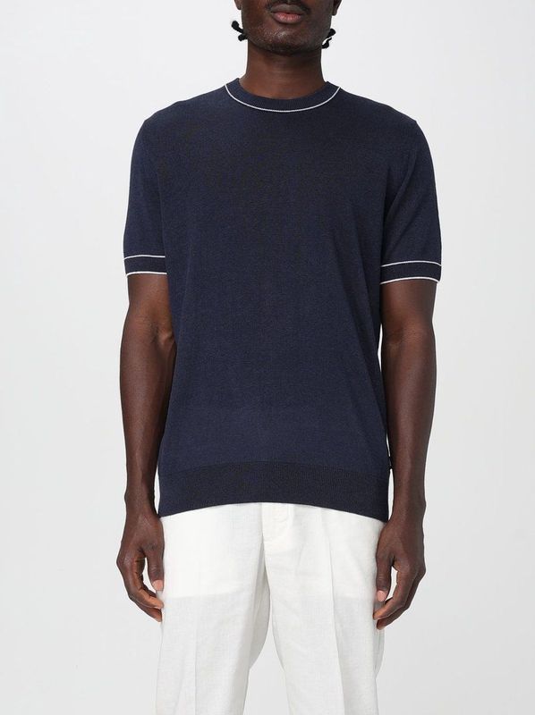 BOSS - Sweatshirt - Linnenmix - Regular Fit - Constrastranden