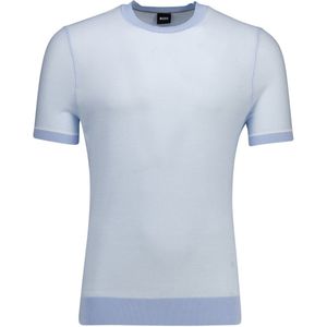 Hugo Boss - H-Jianfranco - T-shirt - Lichtblauw - Katoen/Lyocell