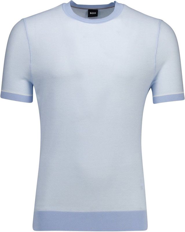 Hugo Boss - H-Jianfranco - T-shirt - Lichtblauw - Katoen/Lyocell