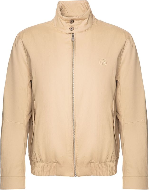 BOSS - Regular-Fit Werkjas - Zwart - Geborsteld Katoenmix