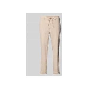 BOSS Harembroek - Linnenmix in Regular Tapered Fit met Tunnelkoord