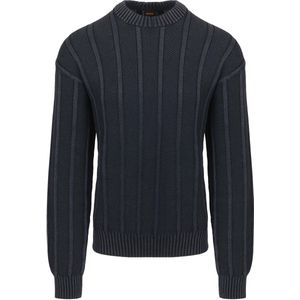 BOSS - Gebreide Trui - Katoen - Geribde en Rijstkorrelstructuur