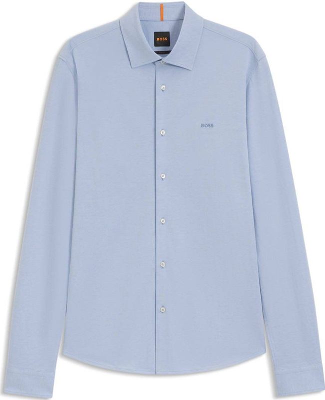 BOSS - Slim-fit Overhemd - Gemêleerde Katoenpiqué