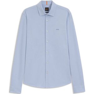 BOSS - Slim-fit Overhemd - Gemêleerde Katoenpiqué