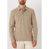 BOSS Pado regular fit polo lange mouw, jersey, licht beige