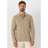 BOSS Pado regular fit polo lange mouw, jersey, licht beige