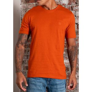Hugo Boss - T-shirt - Oranje - Katoen - Regular-Fit Pasvorm