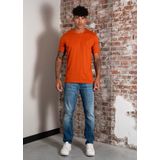 Hugo Boss - T-shirt - Oranje - 100% Katoen - Rechte Pasvorm
