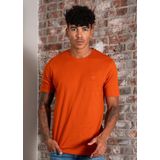 Hugo Boss - T-shirt - Oranje - 100% Katoen - Rechte Pasvorm
