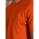 Hugo Boss - T-shirt - Oranje - 100% Katoen - Rechte Pasvorm