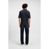 HUGO - T-shirt - Marineblauw - 100% Katoen - Blauwe Logopatch