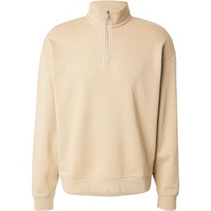 HUGO - Durty244 - Sweatshirt - Beige - Geribd Ceintuurtje, Halve Rits, Sweatstof