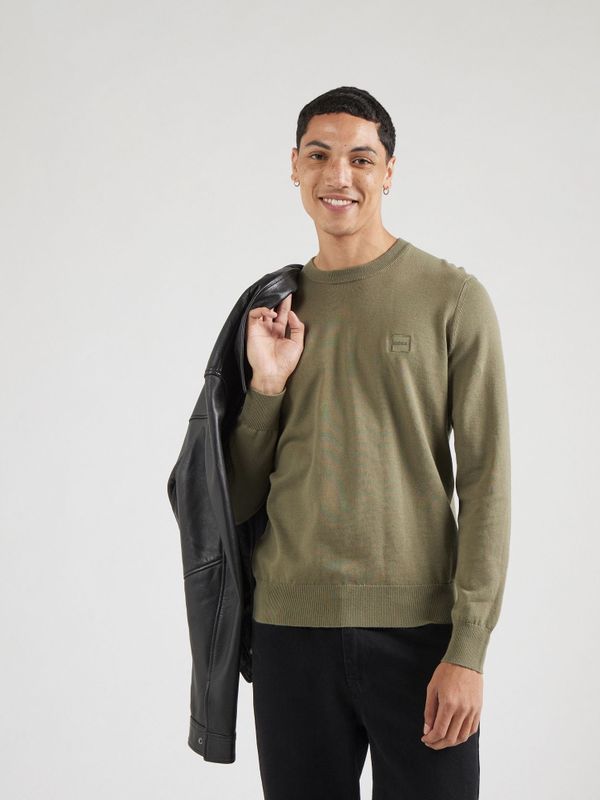 Boss - Long Sleeve Round Neck - Knitwear - Groen
