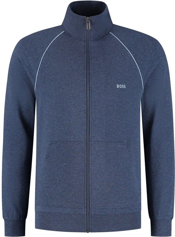 BOSS - Sweatjack - Regular Fit - Katoenmix - Effen - Ritssluiting