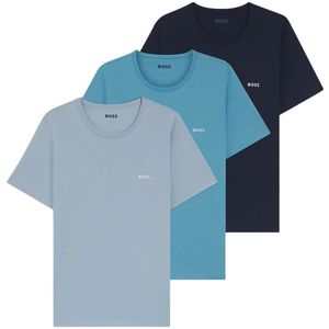 Basic T-shirts - Blauw - Katoen - Set van Drie