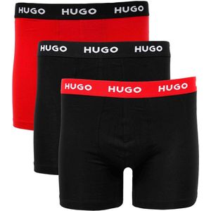 Hugo Boss - Boxer Brief 3-Pack - Katoen Elasthaan - Zwart
