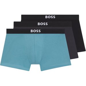 BOSS - Boxershort - Zwart Blauw Grijs - Katoen - Regular-Rise Tailleband