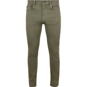 BOSS - Delaware - Jeans - Olijfgroen - Slim-fit - Katoen, Stretch, Polyester