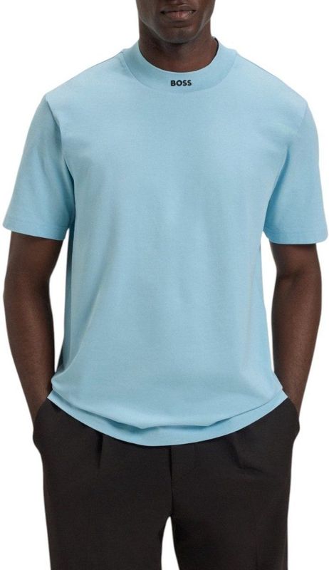 BOSS - Relaxed-fit T-shirt - Stretchkatoen - Met Logokraag