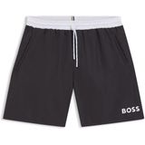 Zwembroek - Dark Grey - Elastisch - Met Koord - Achterzak