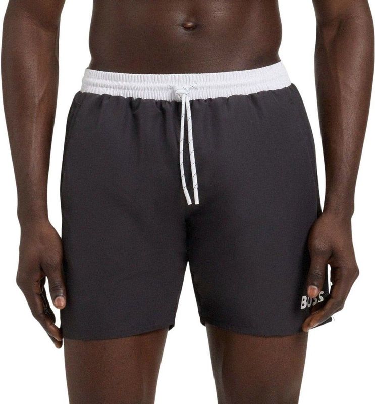 Zwembroek - Dark Grey - Elastisch - Met Koord - Achterzak