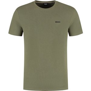 BOSS - Waffle T-shirt - Kaki - Katoenmix - Korte Mouwen