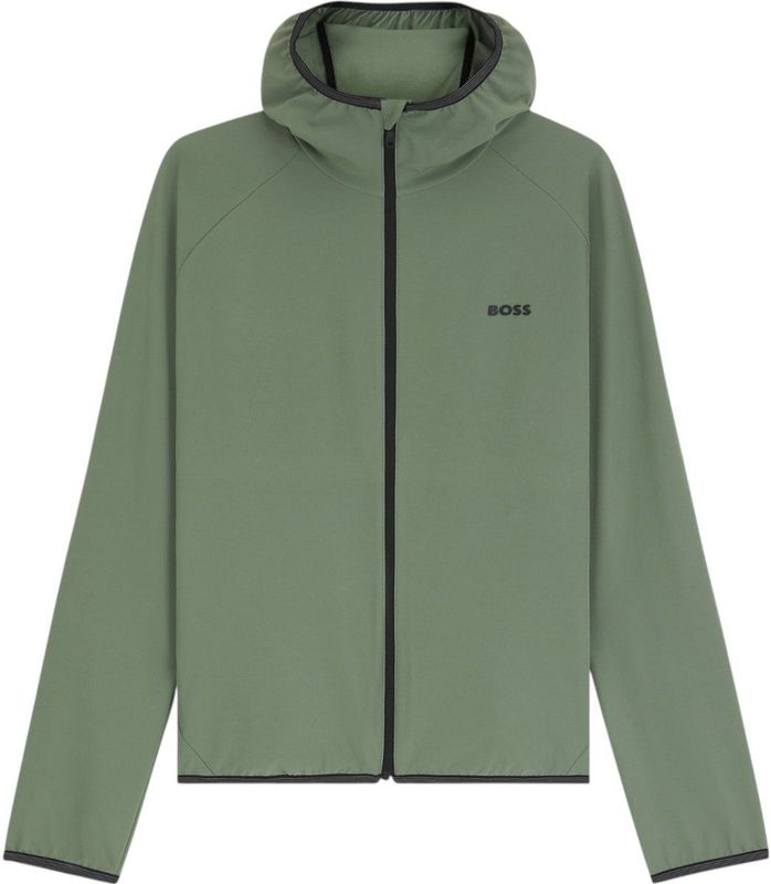 BOSSvoor mannen. 50542451 Groenbruine stoffen jas (L), Casual, Polyester