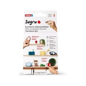 Formbarer Allzweckkleber Sugru by tesa®, Verarbeitung 30 min, 3er-Pack (3 x 3,5 g), in Pink, Orange & Grün