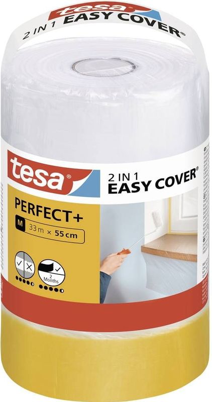 tesa Easy Cover Perfect+ 56593-00000-00 Afdekfolie Geel, Transparant (l x b) 33 m x 550 mm 1 set(s)