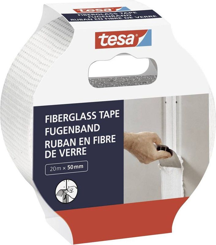 tesa - Fugenband 52512 Voegband - Wit - Glasvezel - 20 m x 50 mm