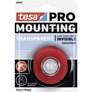 Tesa Montageband | transparant | lengte 5 m | breedte 19 mm | 12 stuks - 66965-00001-00 66965-00001-00