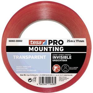 Tesa Mounting PRO Transparent 66965-00002-00 Montagetape Transparant (l X B) 25 M X 19 Mm 1 Stuk(s)