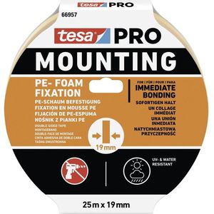 Tesa Mounting PRO PE-Fixation 66957-00010-00 Montagetape Wit (l X B) 25 M X 19 Mm 1 Stuk(s)