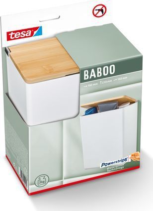 tesa Baboo Storage Box M Self-adhesive Bamboo And High-quality Plastic