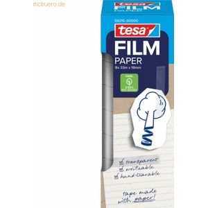 tesa - Film Papier - Transparant - 8 Rollen - Handafbreekbaar