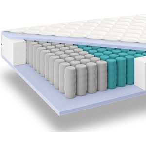 Matras 80 x 200 cm - Hoogte ca. 21 cm - Pocketvering matras 80x200 - Matrassen ergonomisch - Pocketveer matras met koudschuim - Matras eenpersoons - Matras Stevig