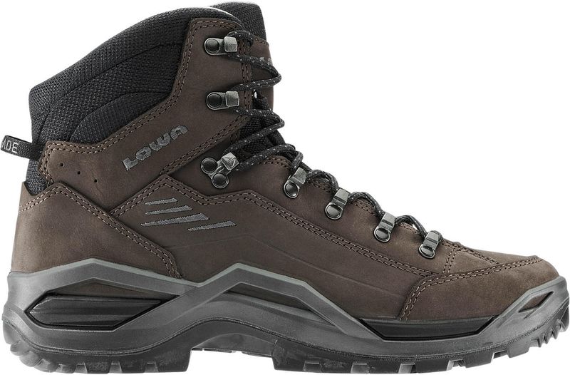 Lowa - Renegade Evo LL Mid - Wandelschoenen - Dark Brown/Black - Nubuckleren Constructie