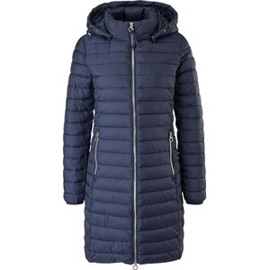 s.Oliver Lange gewatteerde jas met afneembare capuchon, Donkerblauw, 40